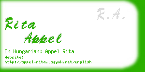 rita appel business card